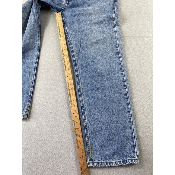 Harley Davidson Jeans Mens 31x29 Blue Denim Light Wash Straight Stains Tag 33x30 - Picture 8 of 16